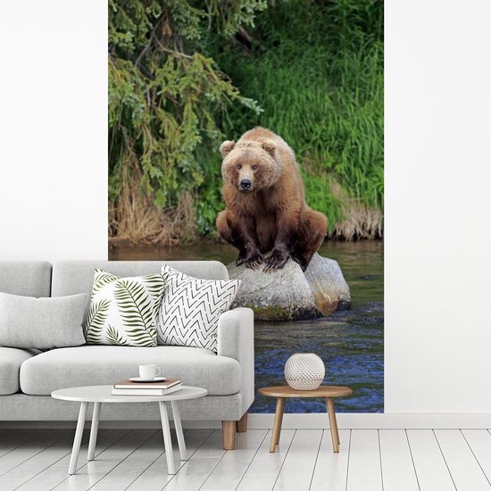 Papier peint - Papier peint photo Ours - Pierre - Animal - Largeur 180 cm x hauteur 280 cm