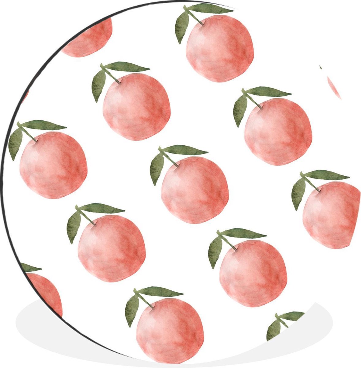 Wandcirkel - Aluminium - Appels - Waterverf - Patronen - ⌀ 120 cm XXL