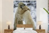 Behang - Fotobehang IJsberen - Vechten - Vacht - Breedte 145 cm x hoogte 220 cm