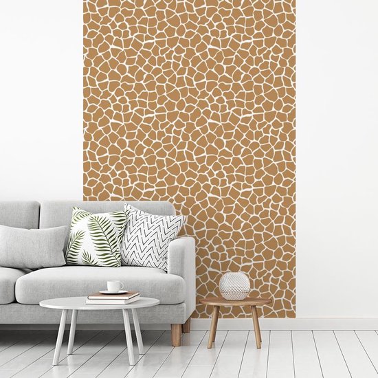 Papier peint photo peint photo Safari animalier Safari - Papier fotobehang imprimé girafe en vinyle largeur 160 cm x hauteur 240 cm - Tirage photo sur papier peint vinyle (disponible en 7 tailles) - Chambre / salon / bureau