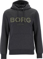 Björn Borg logo hoodie sweater - heren trui met capuchon normale dikte - donkergrijs melange -  Maat: XL