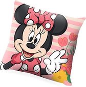 kussen Minnie Mouse meisjes 40 cm polyester roze/beige