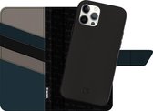Apple iPhone 12 Pro Hoesje - Valenta - Snap Luxe Serie - Echt Leer Bookcase / 2in1 Case - Zwart - Hoesje Geschikt Voor Apple iPhone 12 Pro