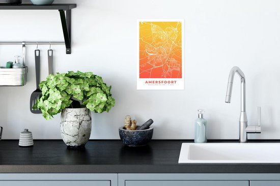 Poster City Map - Amersfoort - Oranje - Jaune - 20x30 cm