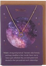 Something Different Ketting Taurus Star Sign Met kaart Goudkleurig