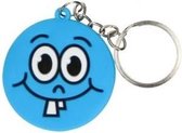 Sleutelhanger emoji blauw 4,5 cm