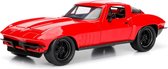 auto Fast & Furious 1966 Chevy Corvette 1:24 die-cast rood