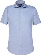 Profuomo Overhemd KM Knitted Blauw - maat 39