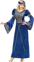 Widmann - Middeleeuwen & Renaissance Kostuum - Hofdame Renaissance Gwendolyn - Vrouw - Blauw - XXL - Carnavalskleding - Verkleedkleding