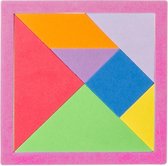 vormenpuzzel Tangram foam 15,5 cm roze 9-delig