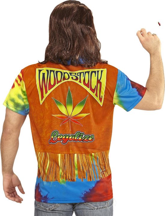 Widmann - Hippie Kostuum - T-Shirt Easy Rider Hippie Man - Multicolor -  Medium / Large... | bol.com