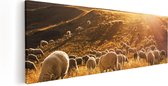 Artaza Peinture sur Toile Moutons dans les Collines au Coucher du Soleil - 120x40 - Groot - Photo sur Toile - Impression sur Toile