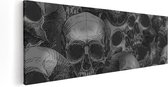 Artaza Canvas Schilderij Schedels - Doodshoofden - Doodskoppen - 120x40 - Groot - Foto Op Canvas - Canvas Print