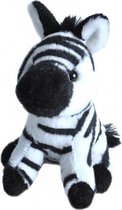 knuffel zebra junior 13 cm pluche zwart/wit