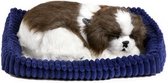 knuffel Shih Tzu junior pluche wit/bruin