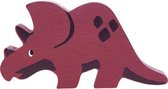 dino triceratops 11 cm hout rood