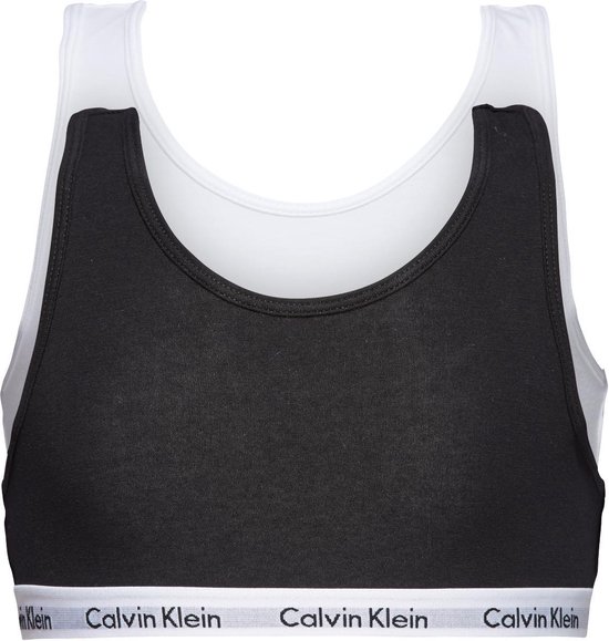 Calvin Klein - Meisjes - 2-Pack Bralettes - Zwart - 128/134 | bol.com