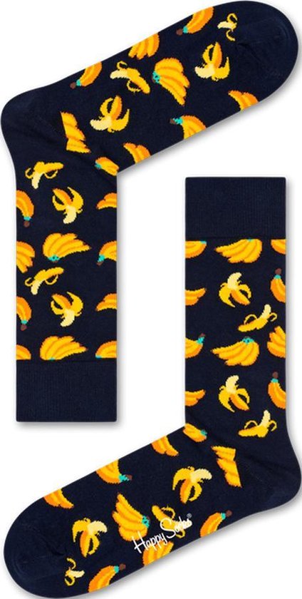 Happy Socks - Banana - Blauw geel - Unisex - Maat 36-40