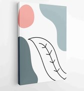 Canvas schilderij - Earth tone boho foliage line art drawing with abstract shape. Abstract Plant Art design for print, cover, wallpaper, Minimal and natural wall art. 2 -    – 1843