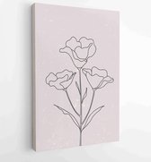 Canvas schilderij - Flower Foliage line art drawing with abstract shape. Abstract Plant Art design for print, cover, wallpaper, Minimal and natural wall art. 1 -    – 1820781857 -