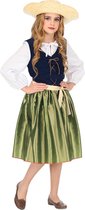 Widmann - Middeleeuwen & Renaissance Kostuum - Keurig Renaissance - Meisje - blauw,groen - Maat 128 - Carnavalskleding - Verkleedkleding