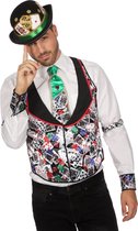Wilbers - Casino Kostuum - Gilet Casino Poker Flush Man - multicolor - Maat 60 - Carnavalskleding - Verkleedkleding
