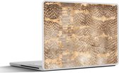 Laptop sticker - 11.6 inch - Dierenprint - Goud - Luxe - Slang - 30x21cm - Laptopstickers - Laptop skin - Cover