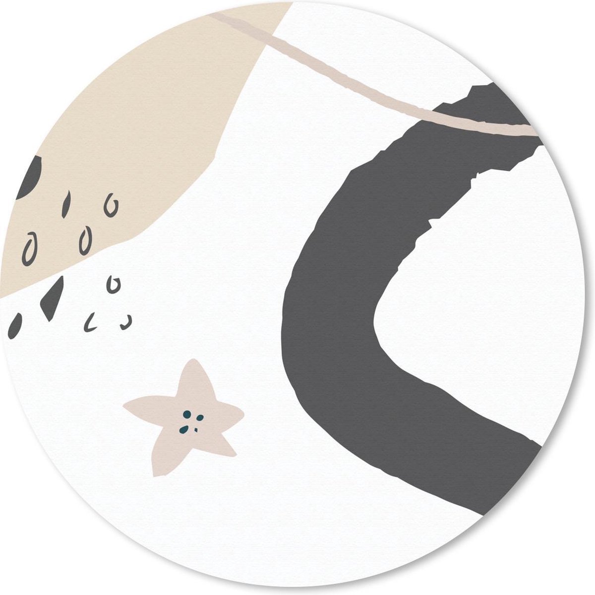 Muismat rond 20x20 cm - Mousepad Zomer - Abstract - Ster - Ronde muismatten