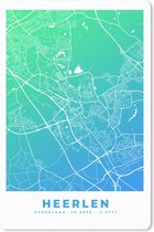 Muismat - Mousepad - Stadskaart - Heerlen - Blauw - Groen - 18x27 cm - Muismatten