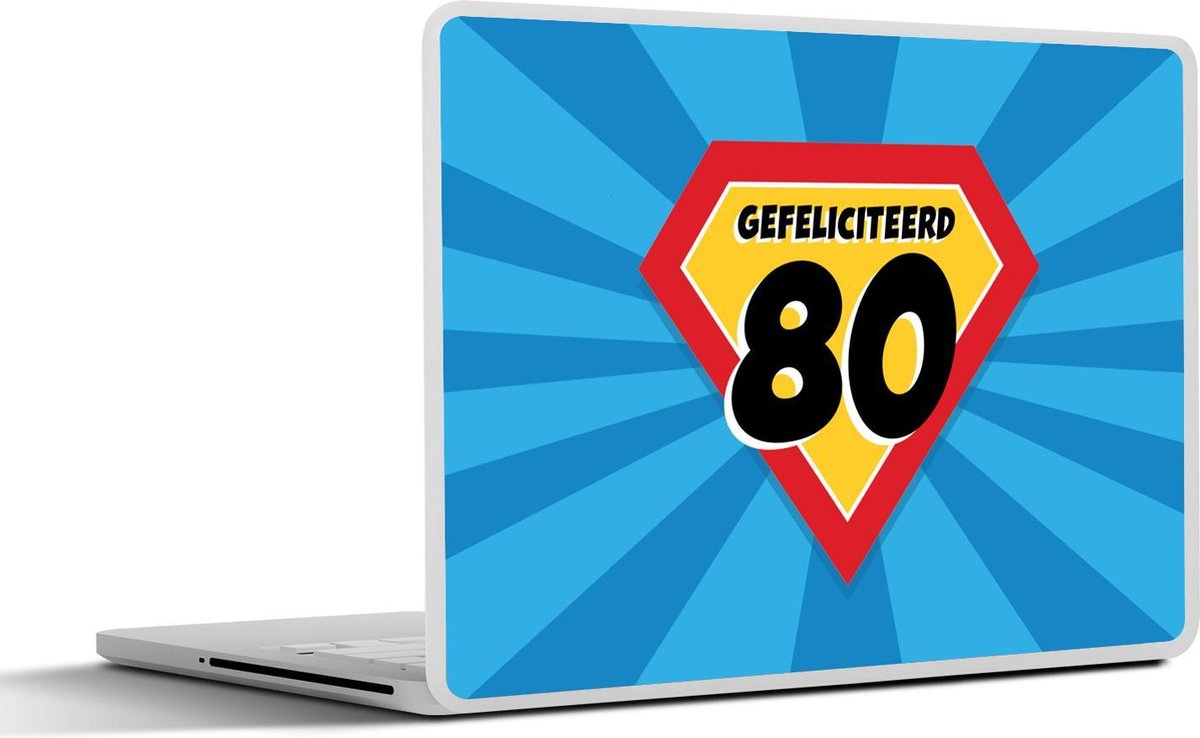Laptop sticker - 17.3 inch - Jubileum - 80 jaar - Feest - 40x30cm - Laptopstickers - Laptop skin - Cover
