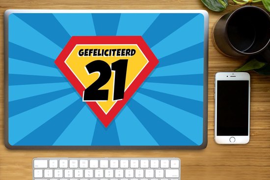 Sticker ordinateur portable - 17,3 pouces - 21 ans - Anniversaire - Cape