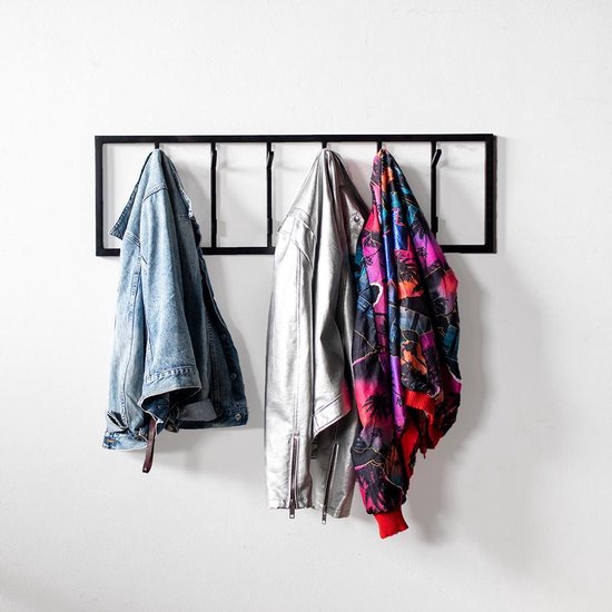 LOFT42 Shelf Kapstok - Zwart – Metaal – 4 haken | Leen Bakker