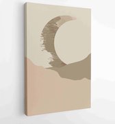 Canvas schilderij - Mountain wall art vector set. Earth tones landscapes backgrounds set with moon and sun. 2 -    – 1825846481 - 115*75 Vertical