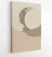 Canvas schilderij - Mountain wall art vector set. Earth tones landscapes backgrounds set with moon and sun. 2 -    – 1825846481 - 40-30 Vertical