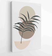 Canvas schilderij - Botanical wall art vector set. Tropical Foliage line art drawing with abstract shape. 1 -    – 1810070350 - 115*75 Vertical