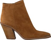 Notre-V Ai42a Enkellaarsjes - Enkelboots met rits - Dames - Cognac - Maat 42