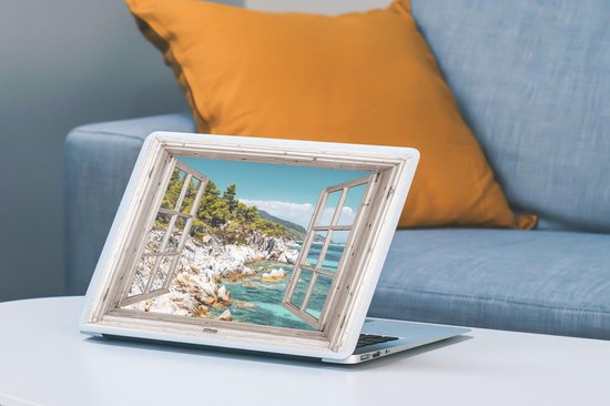 Sticker pour ordinateur portable - 14 pouces - Vue à travers - Arbre - Mer