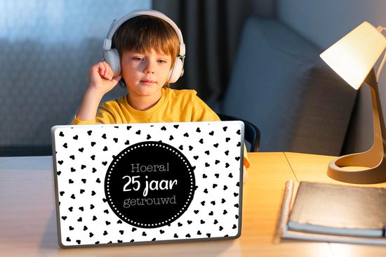 Autocollant pour ordinateur portable - 11,6 pouces - Mariage - Hourra ! 25 ans de mariage - Citations - Proverbes - 30x21cm - Autocollants pour ordinateur portable - Skin pour ordinateur portable - Housse