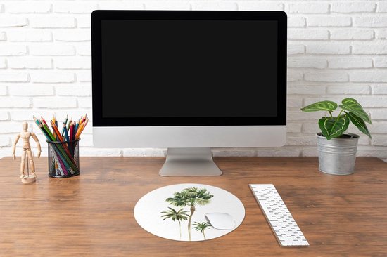 Muismat rond 40x40 cm - Mousepad Jungle - Boom - Groen - Ronde muismatten