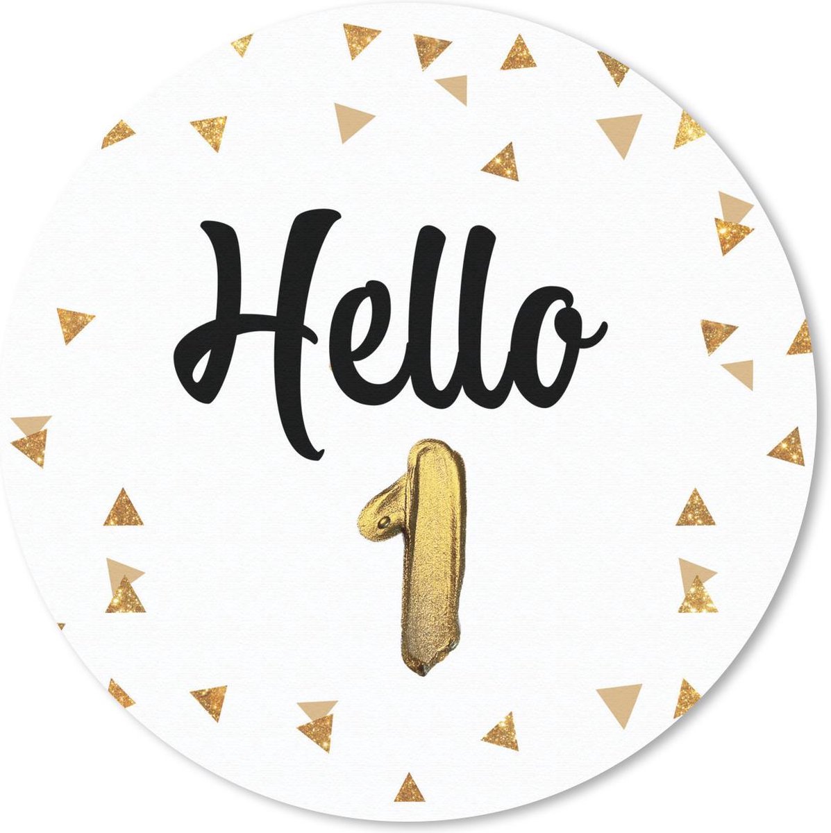 Muismat rond 40x40 cm - Mousepad Verjaardag - Goud - Confetti - Ronde muismatten