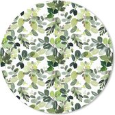 Bol.com Muismat - Mousepad - Rond - Planten - Waterverf - Groen - 20x20 cm - Ronde muismat - Kerst - Cadeau - Kerstcadeau voor m... aanbieding
