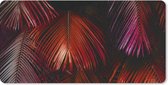 Bureau onderlegger - Muismat - Bureau mat - Jungle - Bladeren - Rood - 80x40 cm