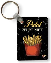 Sleutelhanger - Patat - Ketchup - Tekst - Uitdeelcadeautjes - Plastic - Vaderdag cadeau - Geschenk - Cadeautje voor hem - Tip - Mannen