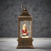 Lantaarn erwt noel witgoud hot led op batterij - l11xb11xh24cm