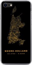Geschikt voor iPhone 7 hoesje - Noord-Holland - Kaart - Goud - Siliconen Telefoonhoesje