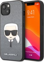 Karl Lagerfeld Telefoonhoesje voor Apple iPhone 13 - Zilver, PU-materiaal, Back Cover, Bescherming