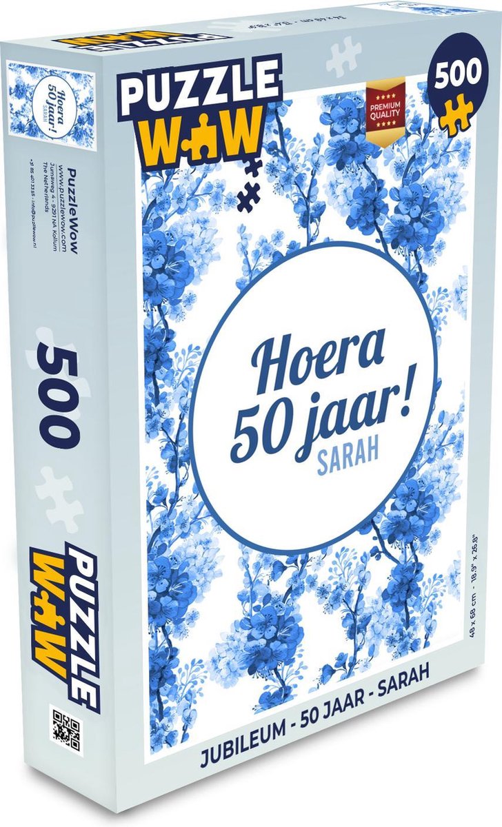 Afbeelding van product PuzzleWow  Puzzel Jubileum - 50 Jaar - Sarah - Legpuzzel - Puzzel 500 stukjes