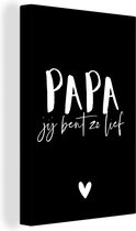 Toile Peinture Papa - Cadeau - Citations - 20x30 cm - Décoration murale