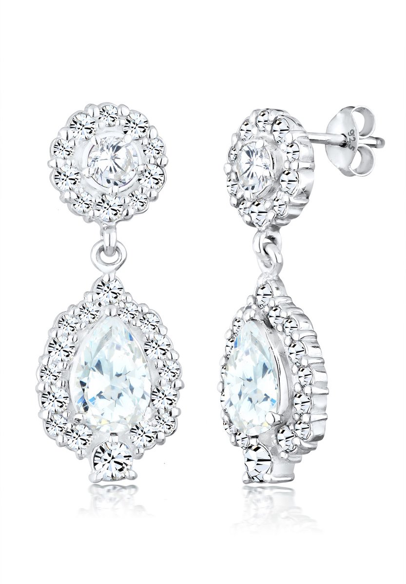 Elli PREMIUM Dames Oorbellen Dames Oorbellen Glamour Vintage met Kristallen en Zirkonia Kristallen in 925 Sterling Zilver