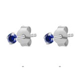 Twice As Nice Oorbellen in zilver, donkerblauw zirkonia, 3 mm